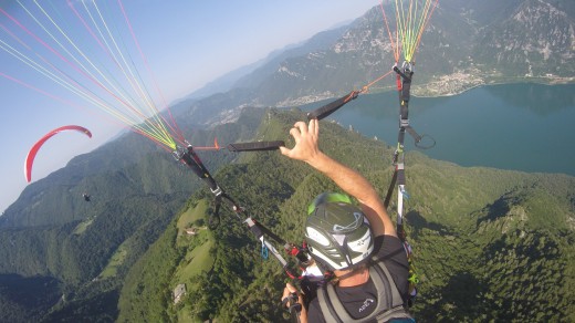 Tandem paragliding flight on Lake Garda